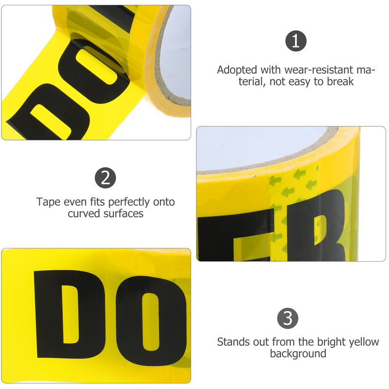 Ruban adhésif de masquage jaune, ruban d'avertissement, décor jaune, merci, ne pas entrer dans l'iode, rouleau de ruban adhésif de danger, ruban adhésif coloré