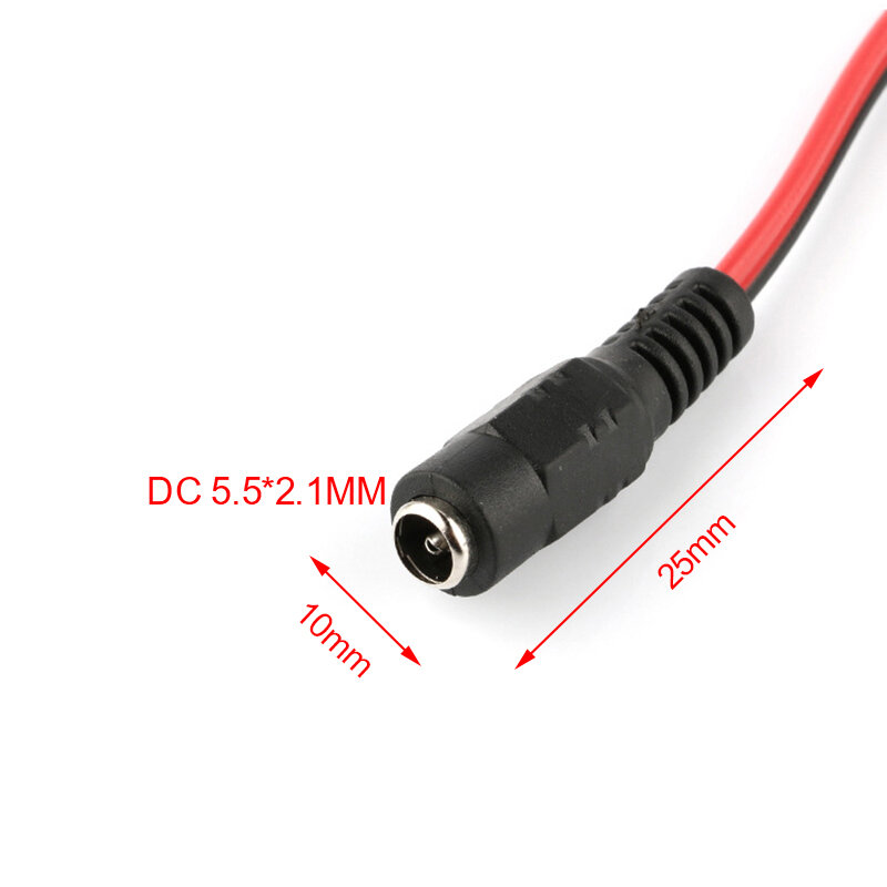 5 szt. Męskie + 5 szt. Żeńskie gniazdo kabel wielożyłowy CCTV zasilacz złącze wtykowe DC 12V 2,1x5,5mm