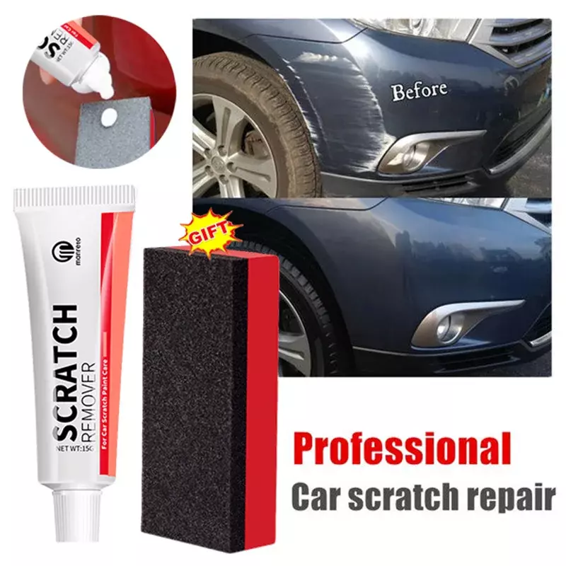 Car Scratch Remover Car Polishing Paste with Sponge, Car Body Paint Care Kit 2024 New