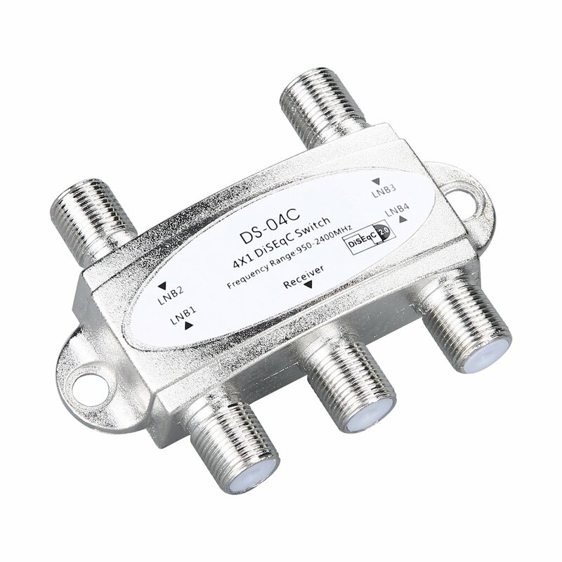 Interruptor sem fio do DiSEqc-4-Way para o receptor satélite, 4 em 1 pratos satélite, 4 LNB, DS-04C, isolamento alto conecta