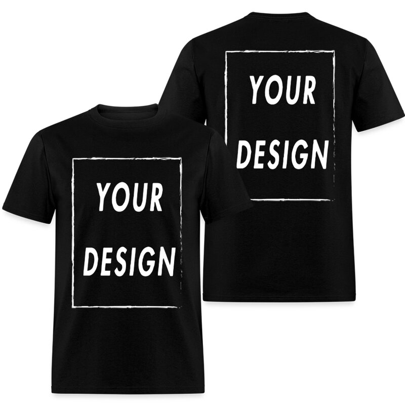 T-shirt personnalisé 100% coton pour hommes et femmes, faites votre logo design, texte, taille UE, devant, dos, t-shirt personnalisé des deux côtés
