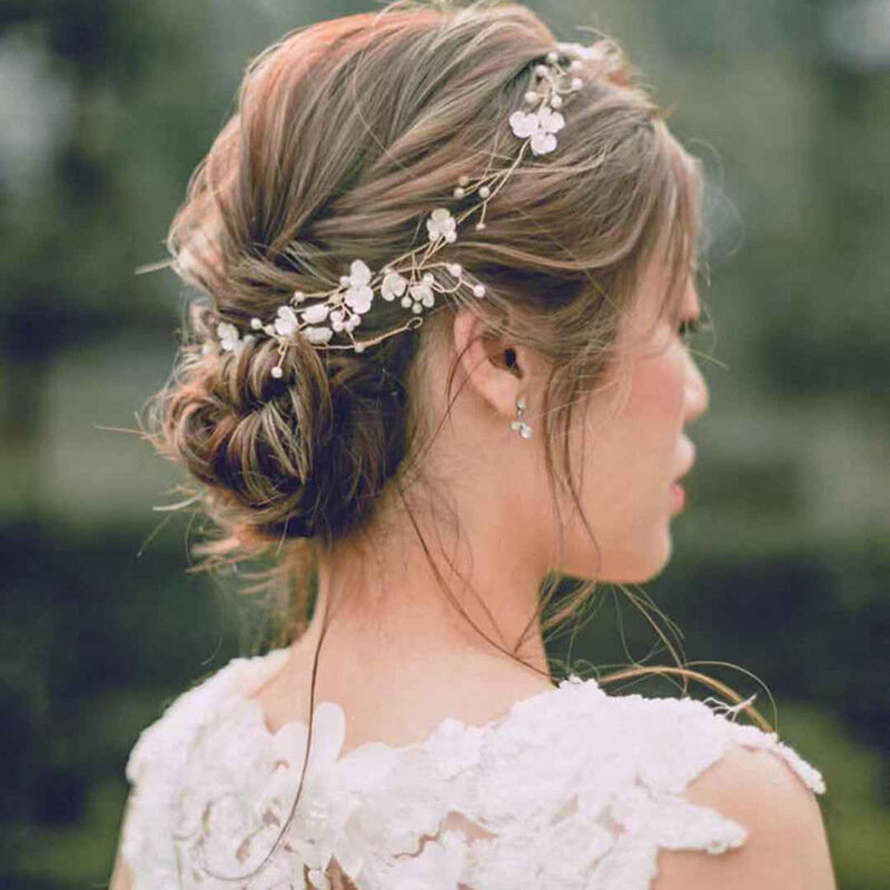 Обруч для волос с кристаллами, свадебные аксессуары для волос ручной работы, цветочное Украшение 50 см для невесты и девушек
