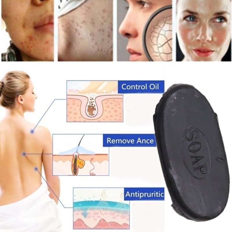 Bamboo Charcoal Lavagem Sabonete para Remover Corpo Acne Clean Face e Corpo Skin Care Whiting Soap