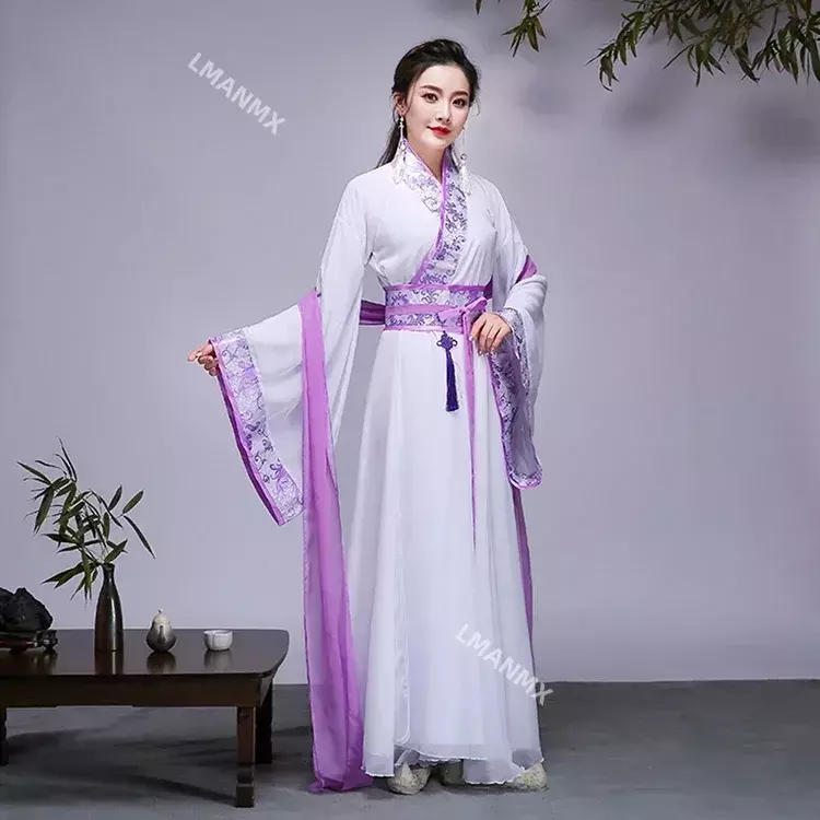 Vestido antigo hanfu chinês para mulheres, fada cosplay, terno vintage Tang, fantasia nobre princesa, dança folclórica nacional