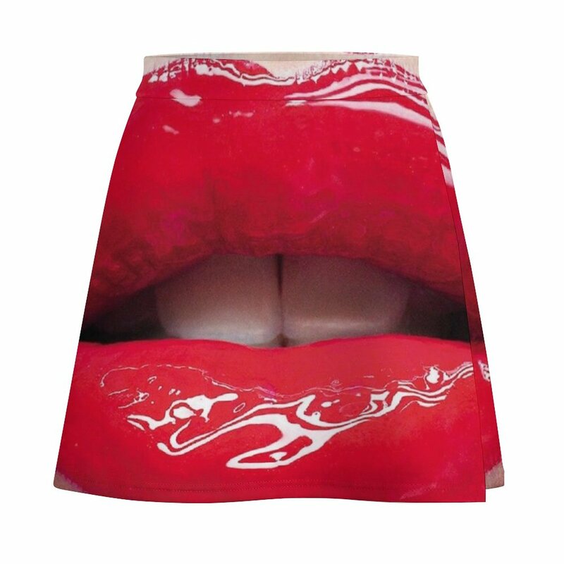 Sexy roter Mund Minirock Frauen stilvolle Röcke Röcke Frauen Sommer Frauen Sommerkleid ung