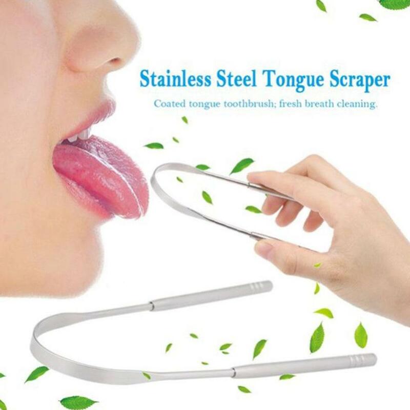 Raspador de lengua de acero inoxidable, limpiador de aliento fresco, cuidado de la lengua recubierto, herramientas de alta calidad, higiene, T3G4