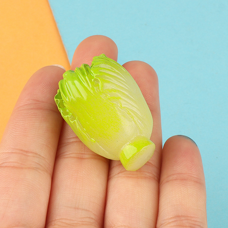 โมเดลผักและผลไม้10ชิ้นขนาดจิ๋วแครอทกะหล่ำปลีปลอมขนาดเล็กจำลองขนาดเล็ก