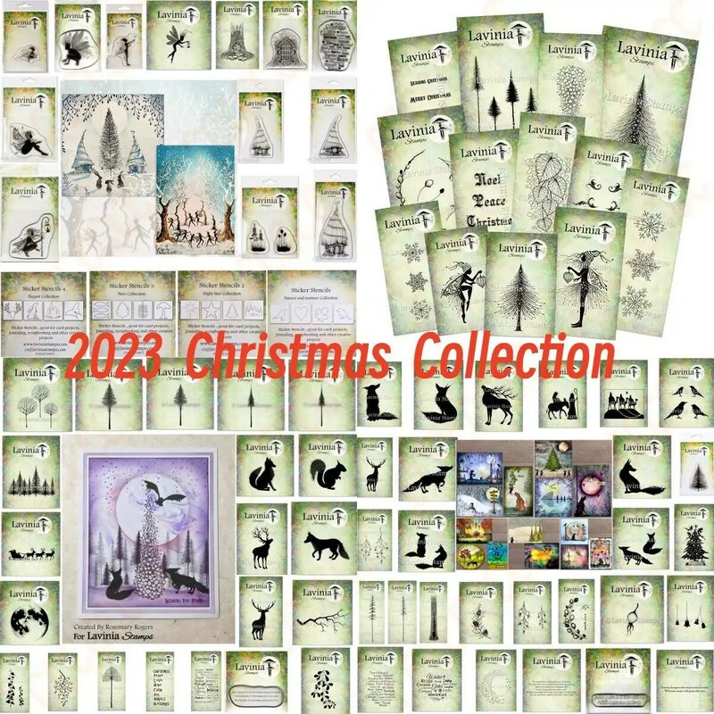 2023 Christmas Tree Animal Collection Clear Stamps Stencil Scrapbook Diary Decoration Embossing Cut Die Template DIY Make Card