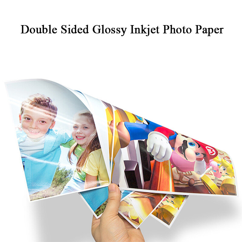 Papier photo à jet d'encre brillant double face A3, 50 feuilles par paquet, 240g, 260g, 300g