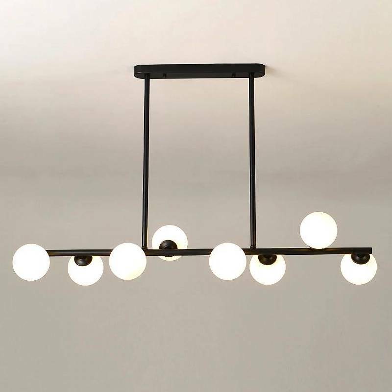 Semplice sfera a bolle Led lampade a sospensione lampadario a strisce lunghe Nordic moderno minimalista creativo fagiolo magico lampada da ristorante in ferro G9