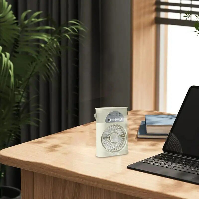 Вентилятор охлаждения с распылителем, USB Перезаряжаемый Регулируемый охлаждающий вентилятор, стильный мини-кондиционер, электрический вентилятор со стандартной библиотекой
