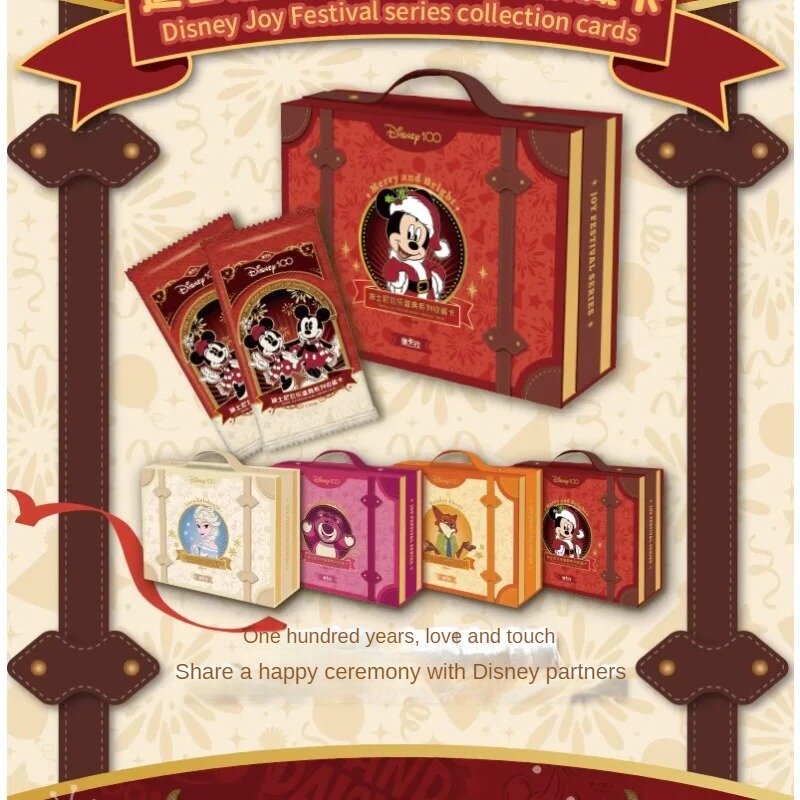 Веселая карточка из серии Счастливого фестиваля Диснея, коллекционная карточка, книга с Микки, клубничным медведем, хобби, детские рождественские подарки