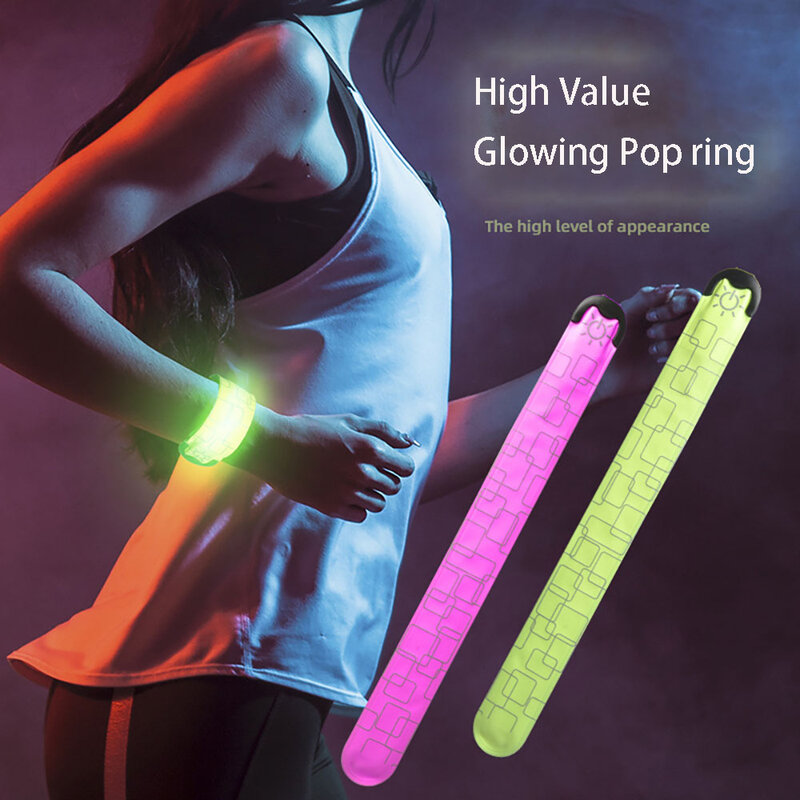 Luz noturna LED com braçadeira de carregamento USB, cinto de braço wearable, pulseira de brilho para correr, ciclismo, caminhadas, luzes de advertência de segurança