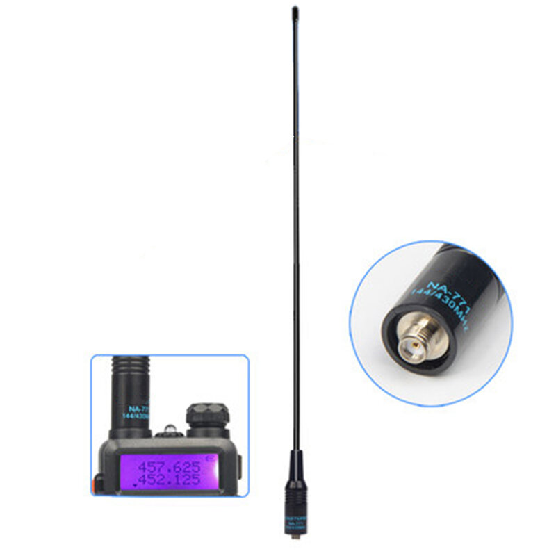 NA-771 SMA-F antena retrátil de banda dupla sma-fêmea para baofeng UV-5R GT-3 UV-82 BF-888S h777 antena de walkie talkie hyt