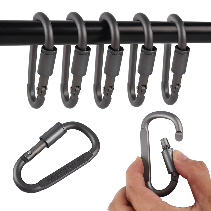 5 Buah Gantungan Kunci Karabiner Ransel Pengait Luar Ruangan Aloi Aluminium D-ring Kancing Klip Kunci Kait Mendaki Gunung Alat