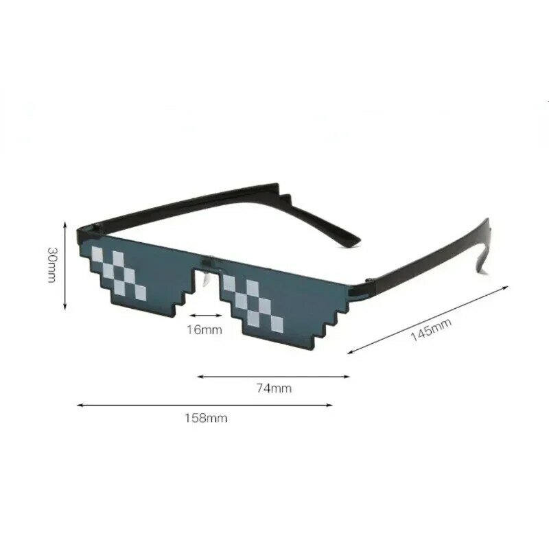 Gafas de sol de mosaico divertidas para hombres y mujeres, gafas de sol de Robot de jugador Retro negro, gafas de sombra Vintage para fiesta