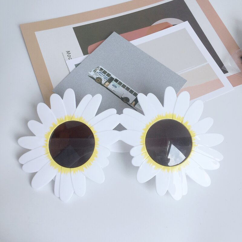 Gafas de sol de margaritas y flores, lentes de sol decorativas creativas, divertidas, para reunión, fotografía de pícnic, envío rápido