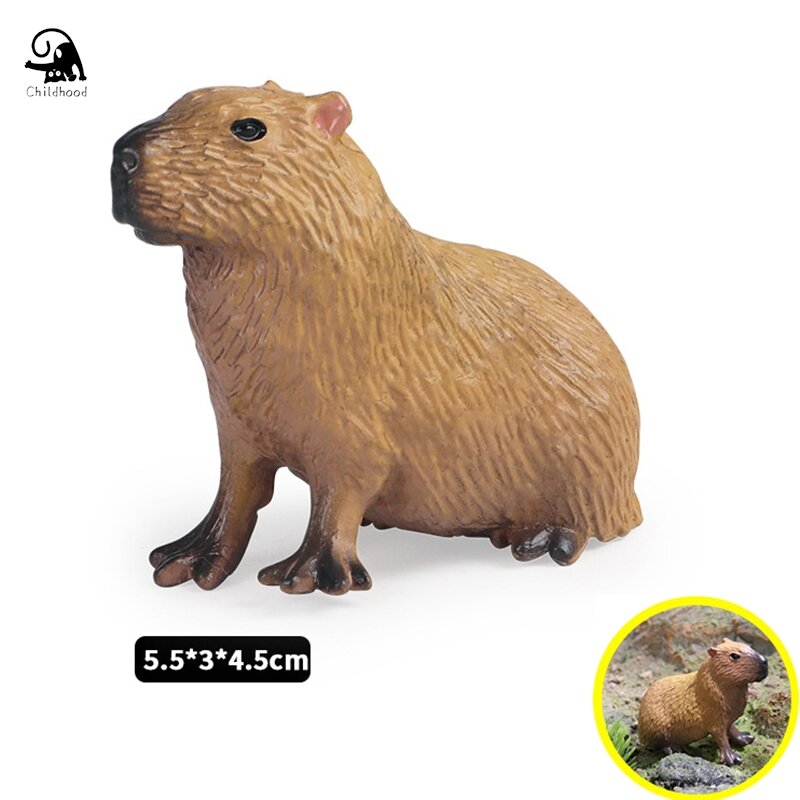 1PC Simulation toy wild animal model simulation capybara tabletop Home decoration cognitive model