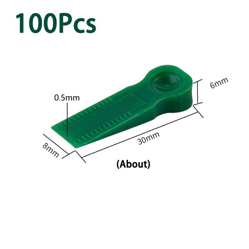 Pe Material Fliesen Position ierungs clips, 100 Stück, grüner Umweltschutz, ungiftig, chemisch und feuchtigkeit beständig