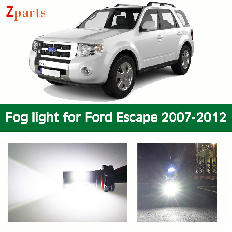 1 Pasang Lampu Kabut LED Mobil untuk Ford Escape 2007 - 2012 Lampu Kabut Otomatis Lampu Putih 12V 6000K Lampu Mobil Aksesori Mobil