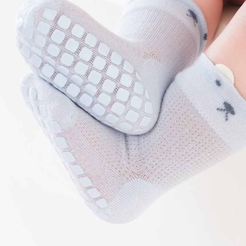 K5DD 3 par/set calcetines antideslizantes para suelo para bebés, calcetines para aprender a caminar, calcetines dibujos