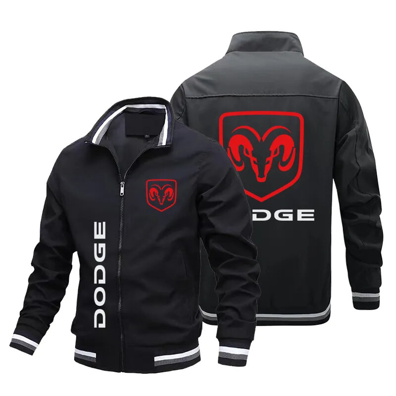 2024 wiosna i jesień nowe Logo Dodge motoryzacyjny męski Bomber Casual wyjściowy modny Ultra cienki zamek błyskawiczny kurtka sportowa
