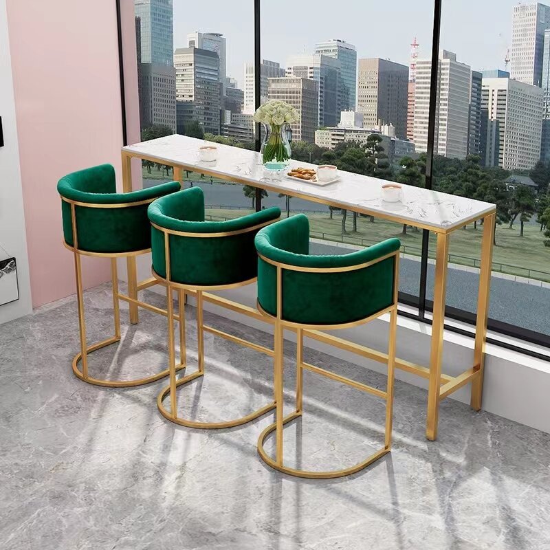 Counter Back Height Bar Luxury With Modern Dining Chair Accent Metal Legs Bar Chair Nordic Kitchen Island Counter High Furniture