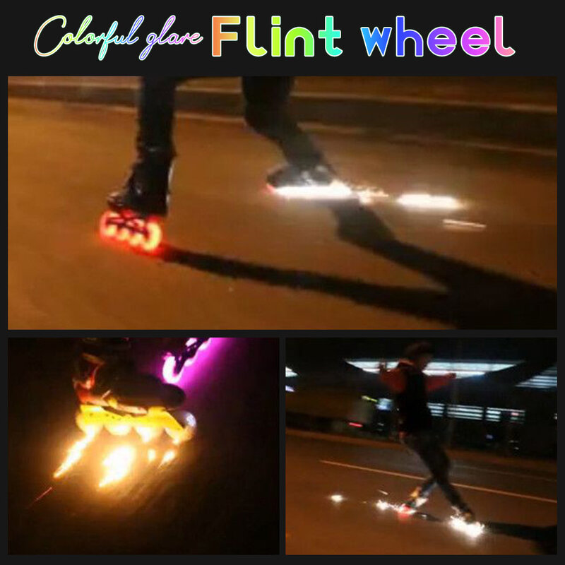 White Aurora Colorful Light Inline Skate Wheel Durable Single Row Bearing Skates Roller Flash Luminous Wheels Brake Roller 72/76