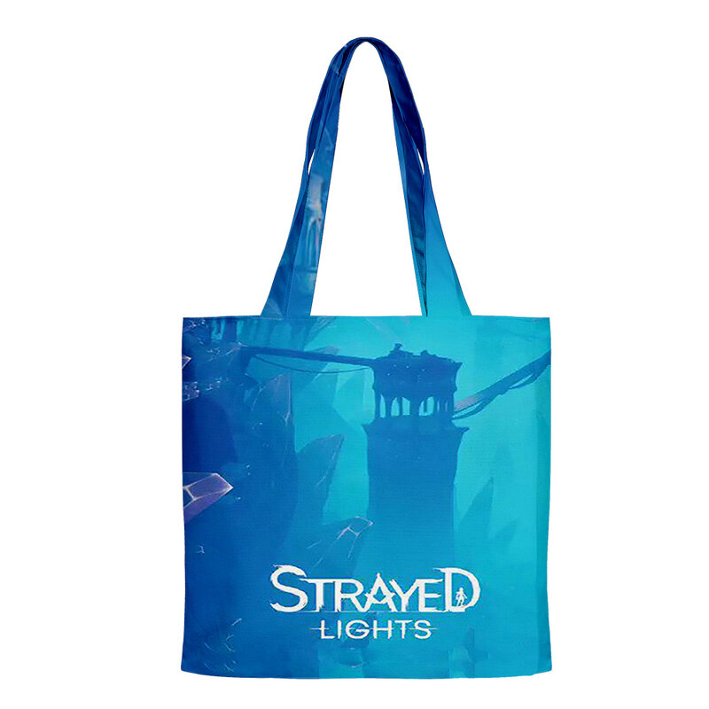 Luzes desviadas Jogo Saco Sacos De Compras Reutilizáveis Shoulder Shopper Bags Bolsa Casual 2023 Novos Harajuku Bags