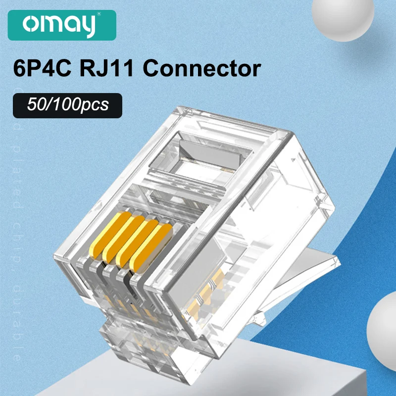 Telephone line Adapter 6P4CRJ11 Connection Adapter Durable 4-pin High Quality Module For Office And Home Installation WiringOMAY