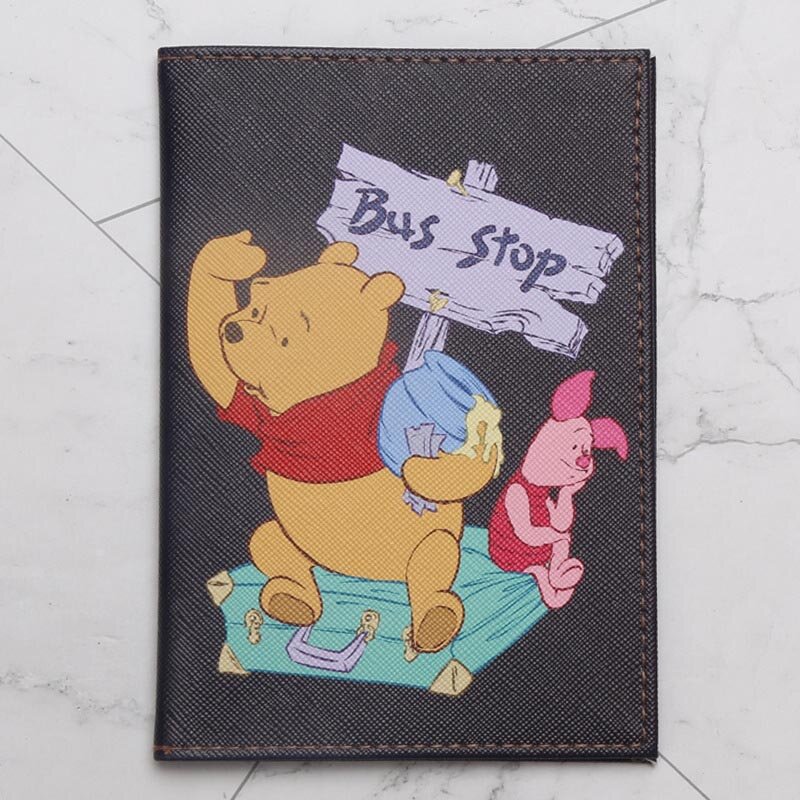 Accessori da viaggio per cartoni animati Disney Mickey Princess porta passaporto PU Leather Women Travel Passport Cover Case porta carte d'identità