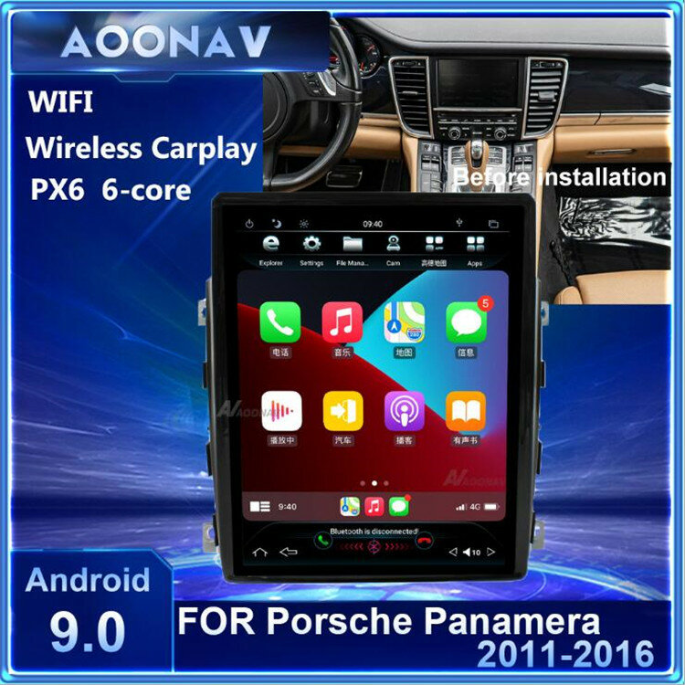 Pemutar Dvd Mobil Multimedia Android 10.4 "untuk Porsche Panamera 2011-2016 Navigasi GPS Octa 64G