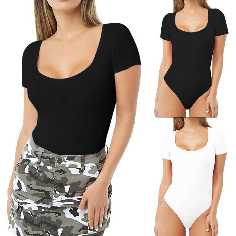 TUNIControl-Body Shapers for Women, Body Shapers, Ventre Shaper, Col carré, Manches courtes, Costumes de tambour, Sans couture, Sexy, 1 Pc