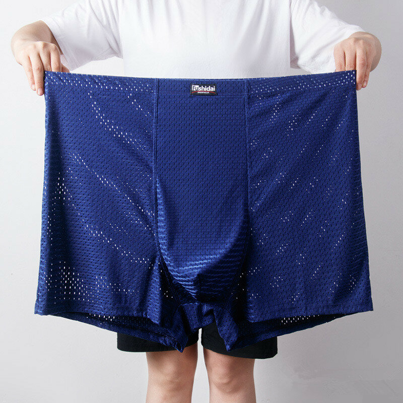13XL Summer Boxer Men 200KG Underwear Mesh Panties Underpants Large Plus Size 8XL 9XL 10XL Ice Silk Male Boxershorts 11XL Shorts