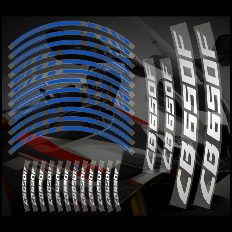 AnoleStix Reflective Motorcycle Wheel Sticker Hub Decal Rim Stripe Tape For Honda CB 650F 2014 2015 2016 2017 2018 2019 2020