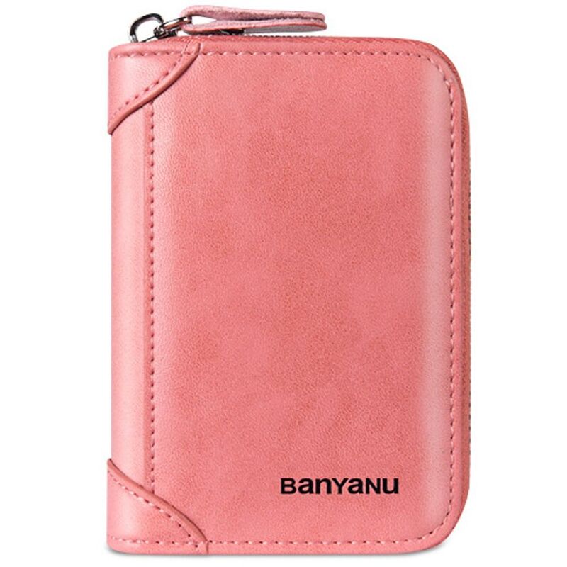 Genuine Leather Male Card Bag Portable Multipurpose 12 Card Slots Small Wallet Large Capacity Zipper Wallet Men