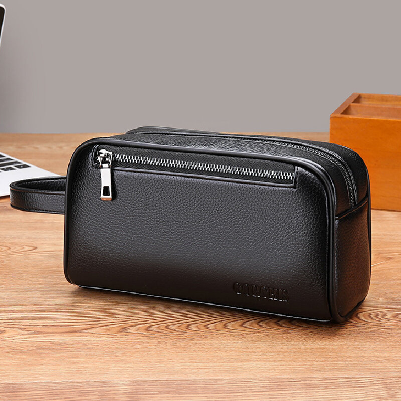 High Quality Genuine Leather Men Clutch Bags Fashion Business Clutches Card Pack Phone Coin Purses Travel Anti-theft Wallet Male