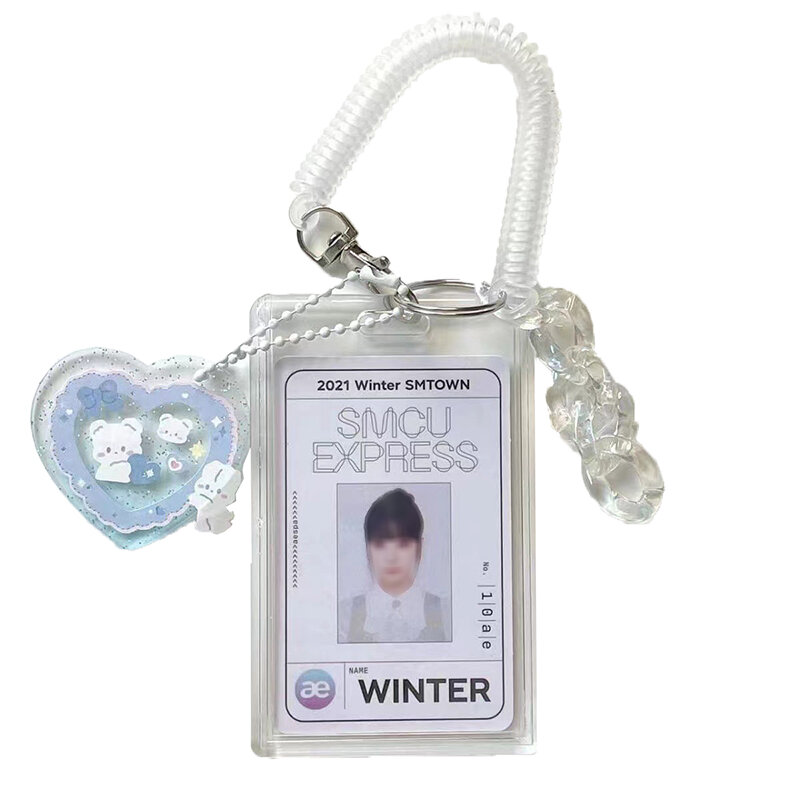 Pemegang kartu transparan idola 3 inci, pemegang kartu kredit ID Bank tampilan foto pemegang kartu foto lucu pelindung foto