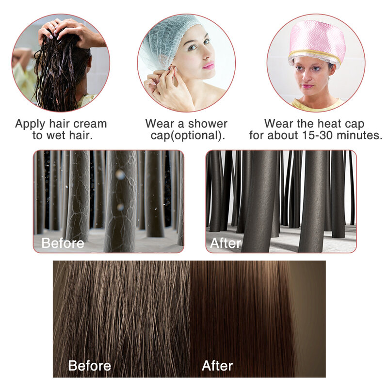 Cuffia termica trattamento per capelli cuffia riscaldante cura dei capelli Steamer cappello elettrico per uso domestico per le donne nutriente Hair Spa Salon Styling