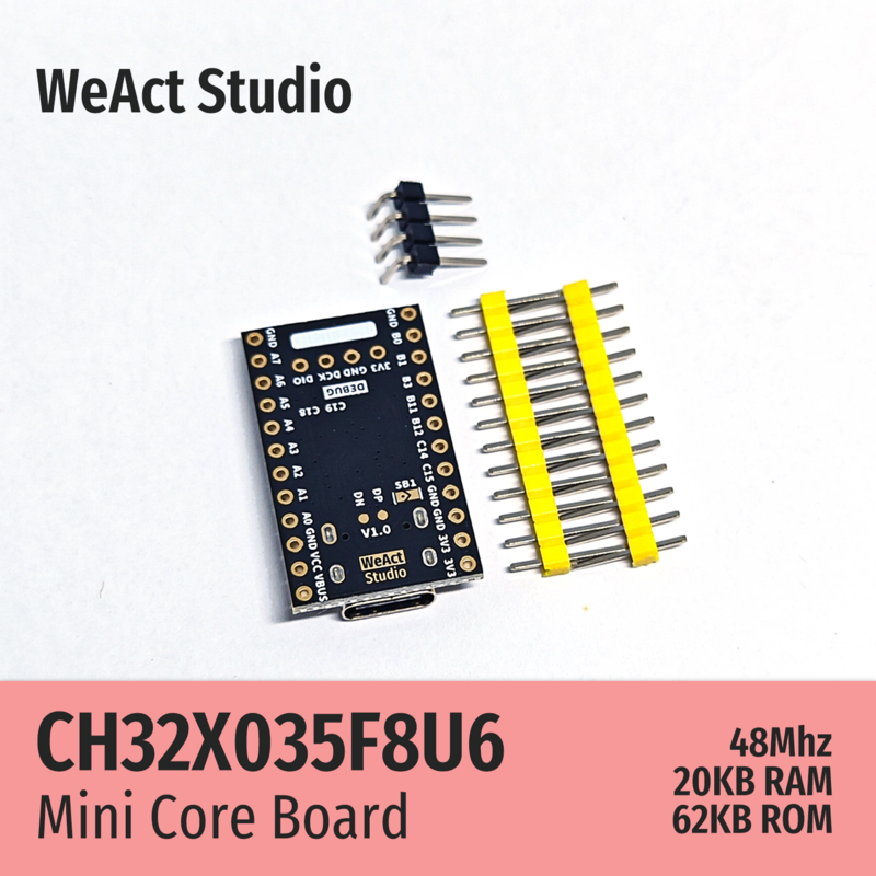 Weact บอร์ดหลัก CH32 CH32X035 CH32X035F8แบบ USB, บอร์ดสาธิตบอร์ดแกน RISC-V qingke