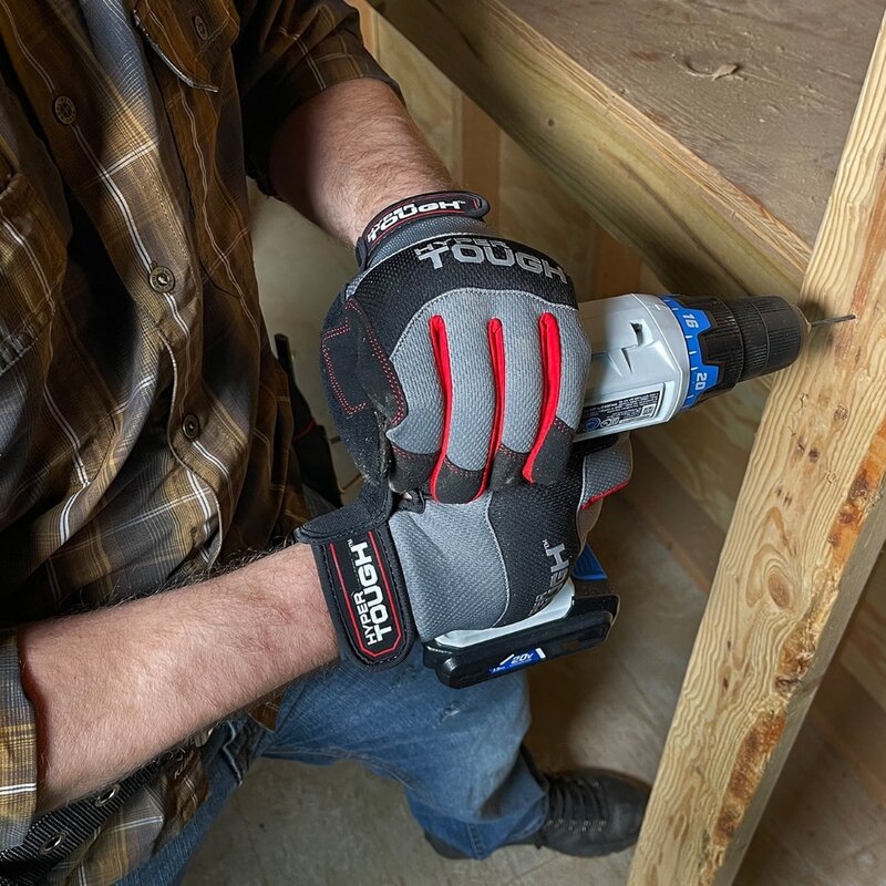 Hyper robuster Allzweck-Arbeits handschuh mit hoher Geschicklichkeit, Netz, Handfläche aus Kunstleder, Herren medium