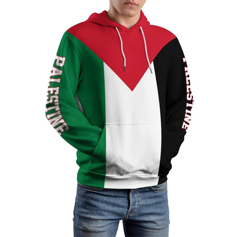 New Unisex 3D Hoodie Oppose War Palestinian Flag 3D Print Men's and Women's Casual Street Harajuku Pullover European Size