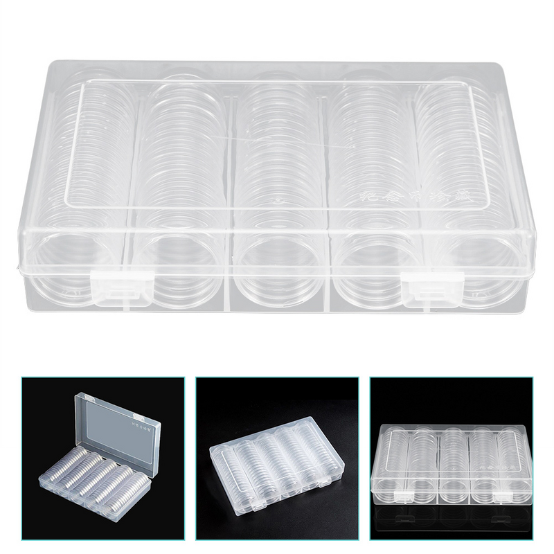 Boxes Stamps for Crafts Capsules Display Cabinet Plastic Coin Holder Organizer Storage Case Major Box Transparent Container