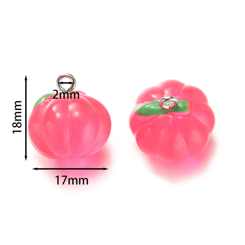 10Pcs/Lot 17x18mm Pumpkin Resin Charms Pendants for DIY Jewelry Making Earring Necklace Keychain Charms Supplies