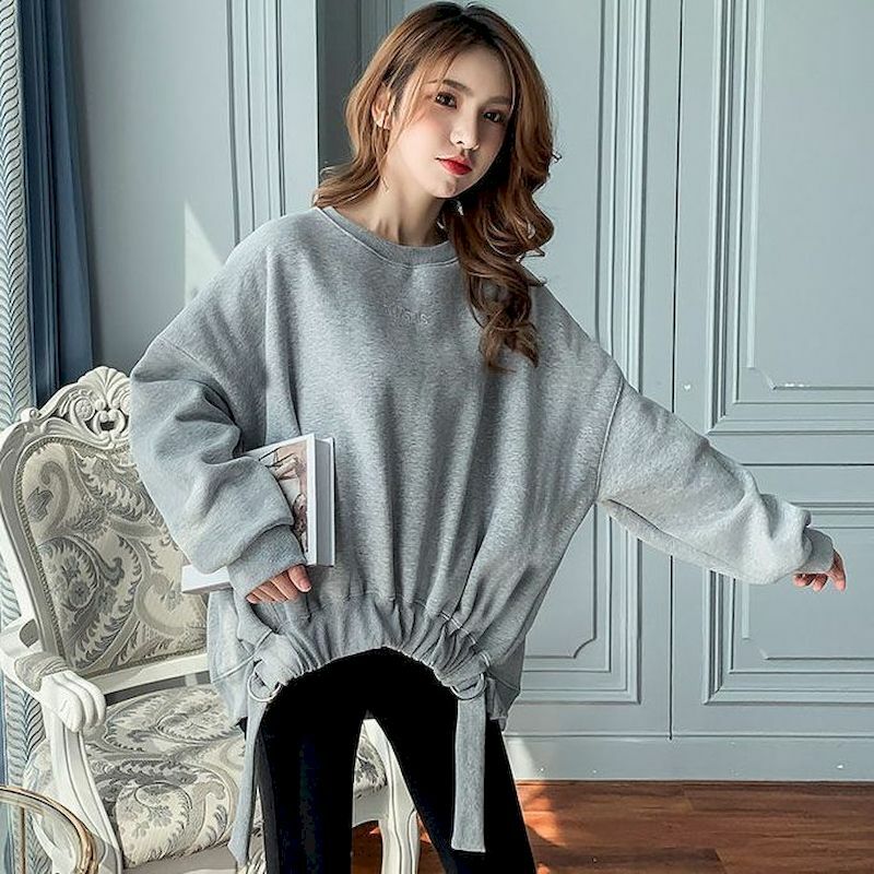 Pulôveres oversized mulheres outono inverno na moda pulôver casacos de pelúcia engrossar casual solto topos estilo coreano moda camisolas