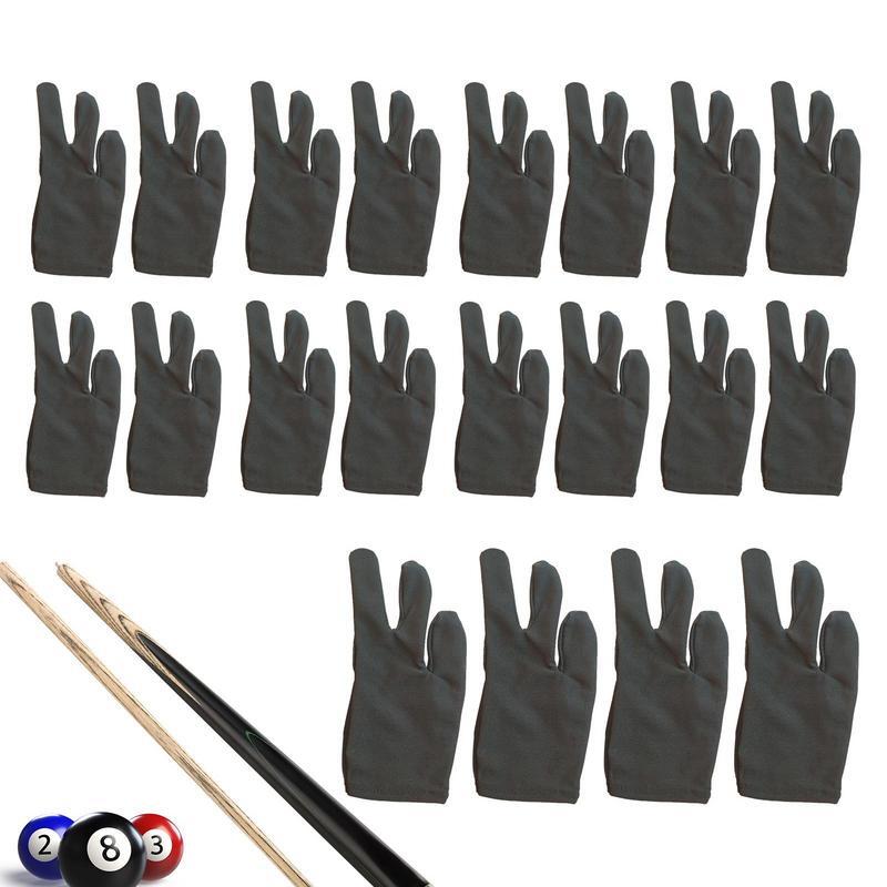Guantes de billar 20 piezas, accesorio deportivo con diseño de 3 dedos, para mano izquierda o derecha