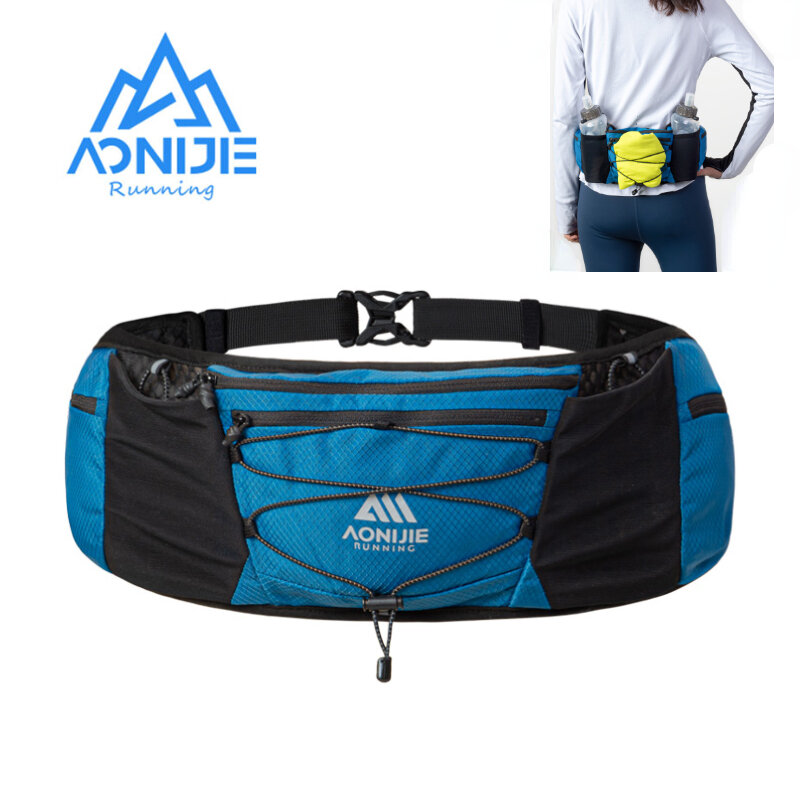 Aonijie w8120 saco unisex cintura para maratona, jogging, ciclismo, corrida, cinto de hidratação, bolsa, 450ml garrafa de água
