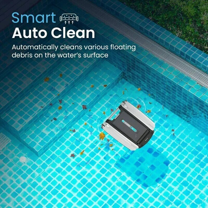 Betta SE 태양열 자동 로봇 수영장 스키머 클리너, 30 시간 연속 청소 배터리 전원