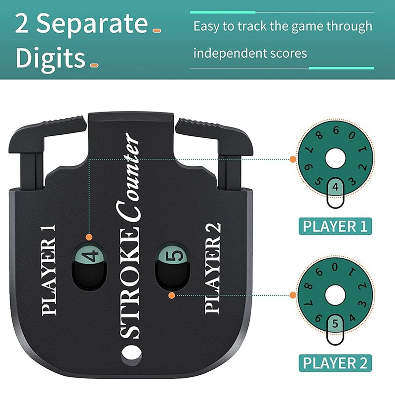 Mini golfe pontuação tiro golpe contador clicker com corrente chave para o jogo de golfe scorekeeper portátil 2 dígitos esporte placar
