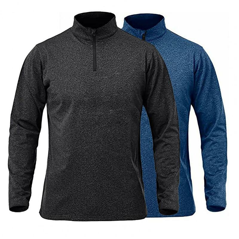2023 Men's Stand Collar Jacket Solid Color Half Turtleneck Sweater Mens Pullover Warm Stand Collar Men Sweatshirts